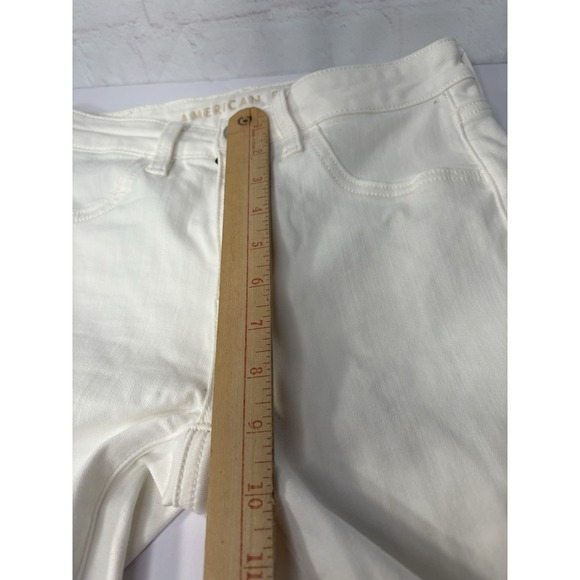 American Eagle Hi Rise Jegging White Distressed Jeans Women's 2 Next‎ Level - Picture 5 of 12
